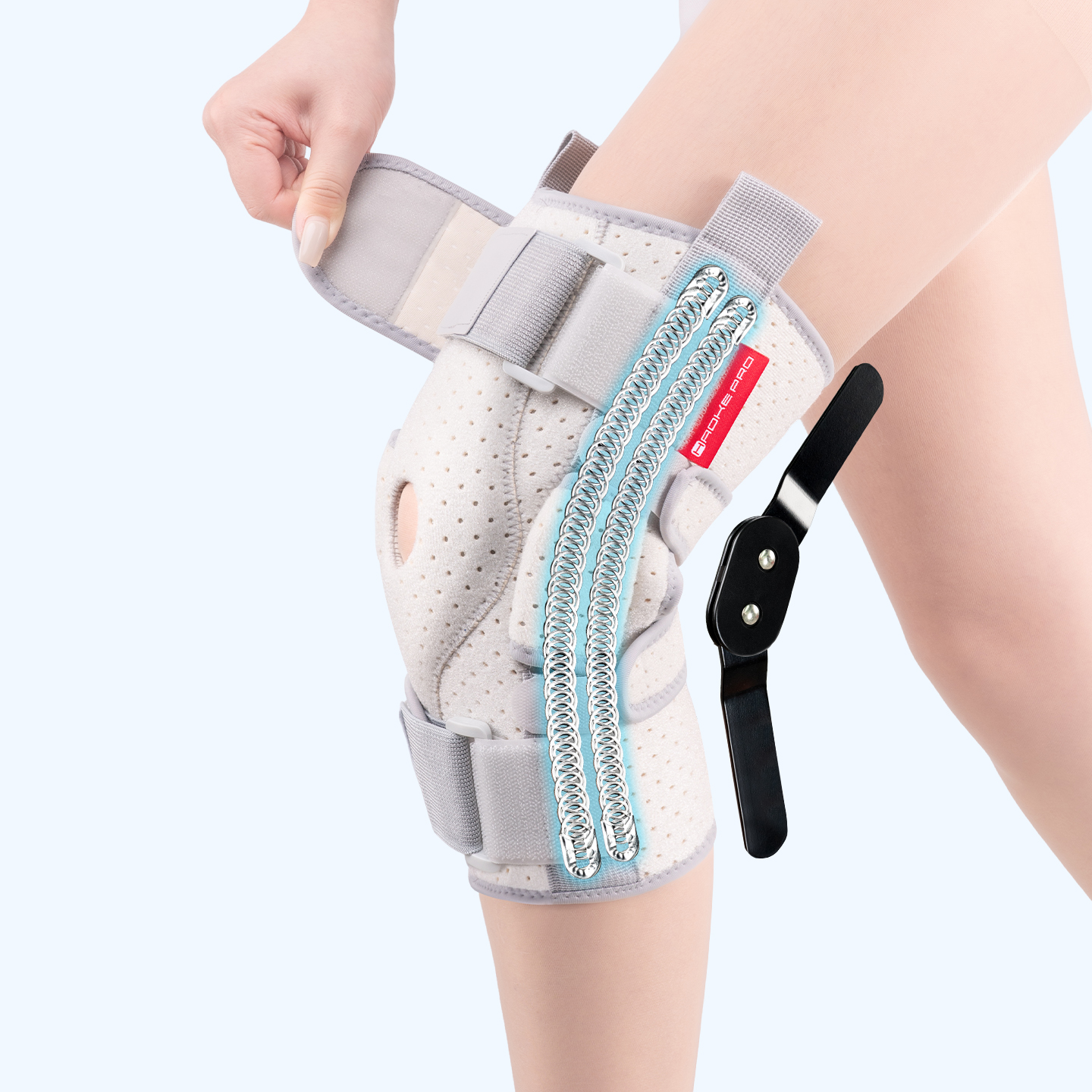 Knee Sleeve Compression - Adjustable knee sleeve with lateral stabilizer