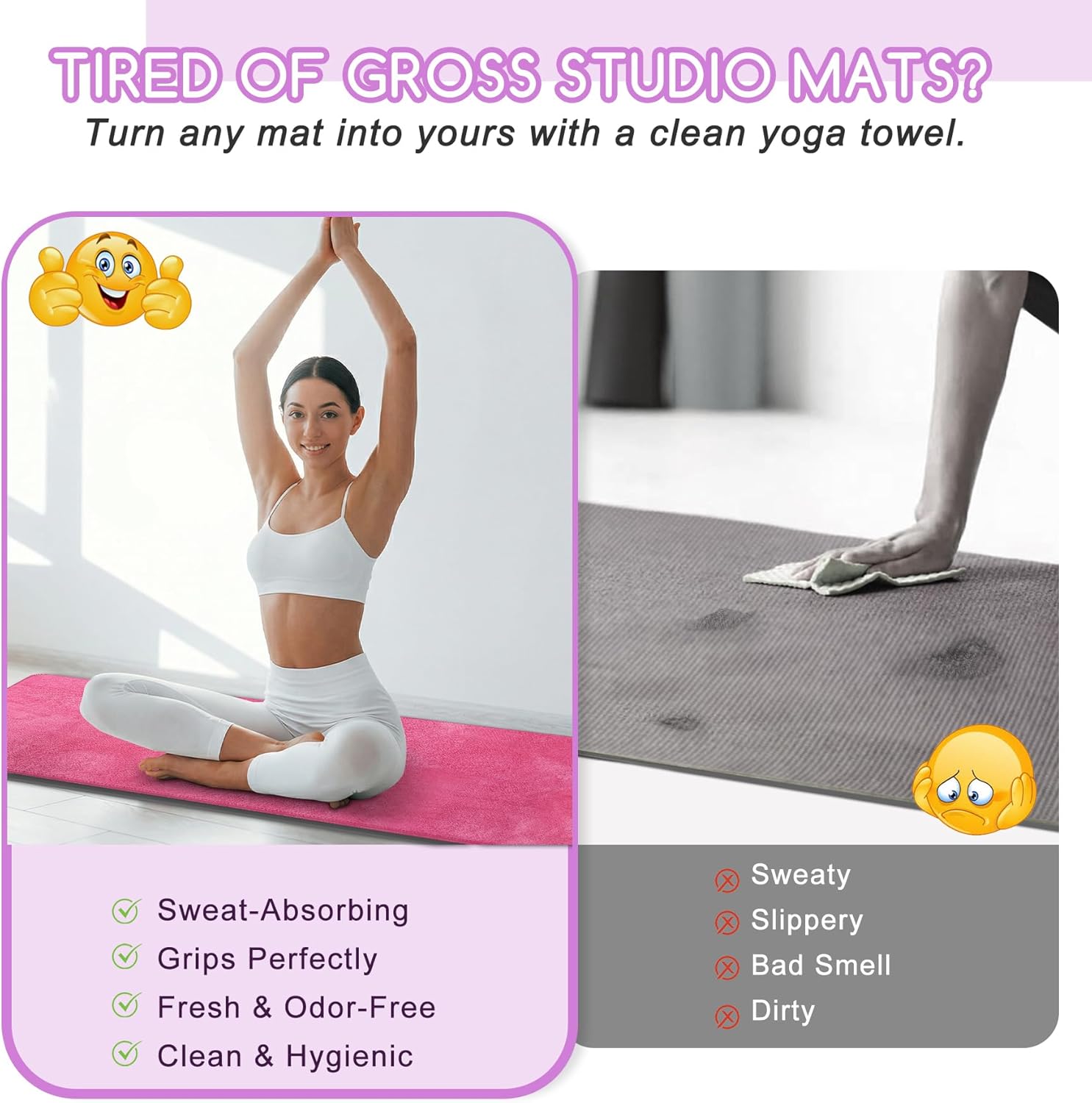 Yoga Mat Towel, Extra Thick 60 - Thick Yoga Mat recension och pris