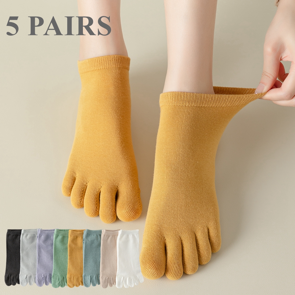5 Pairs Women Toe Socks with S - Yoga Toe Separator recension och pris