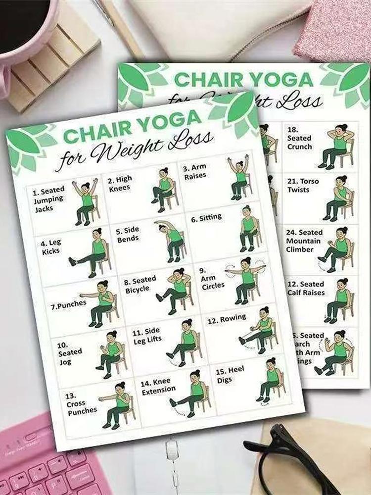 2 PCS Yoga Poster Home Exercis - Yoga Health & Fitness Center recension och pris